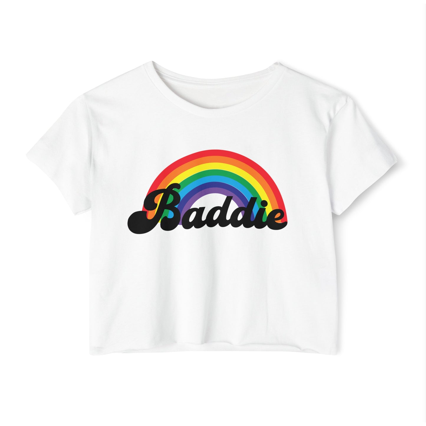 Baddie Rainbow Cropped Tee