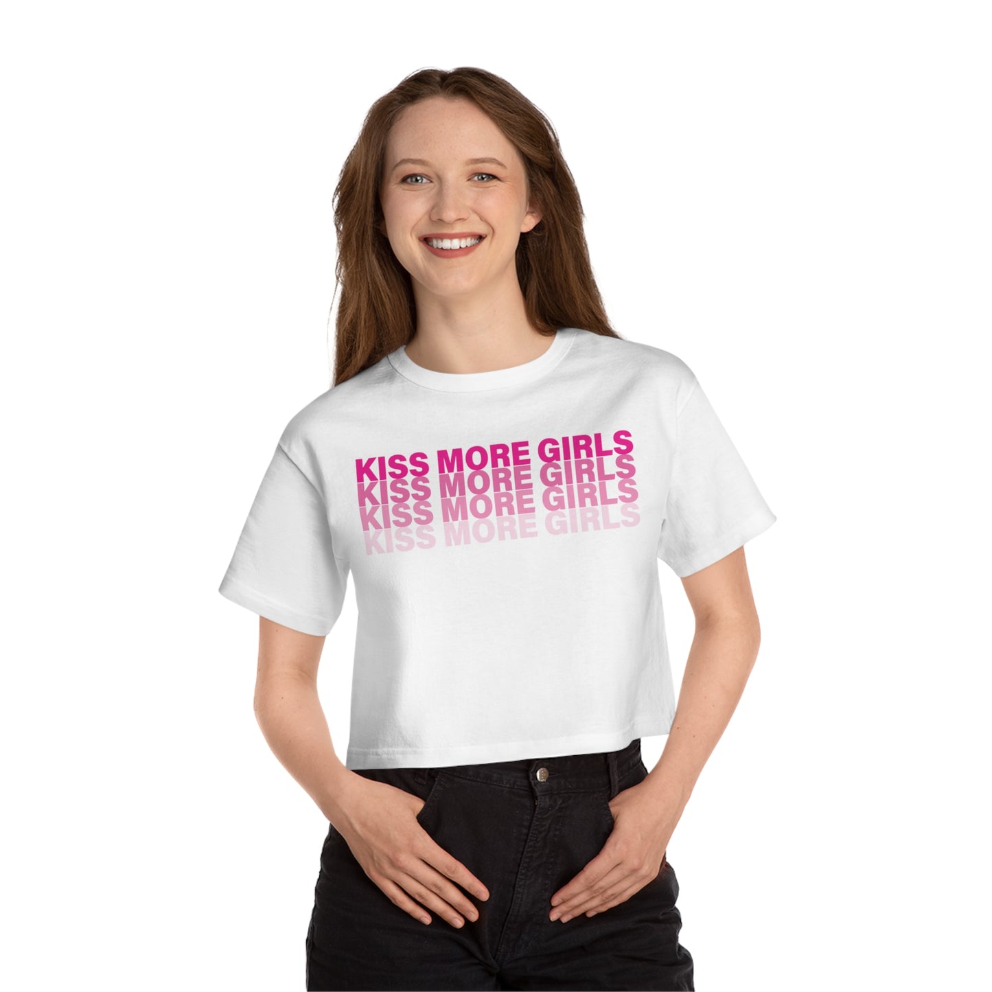 KISS MORE GIRLS CROPPED TEE