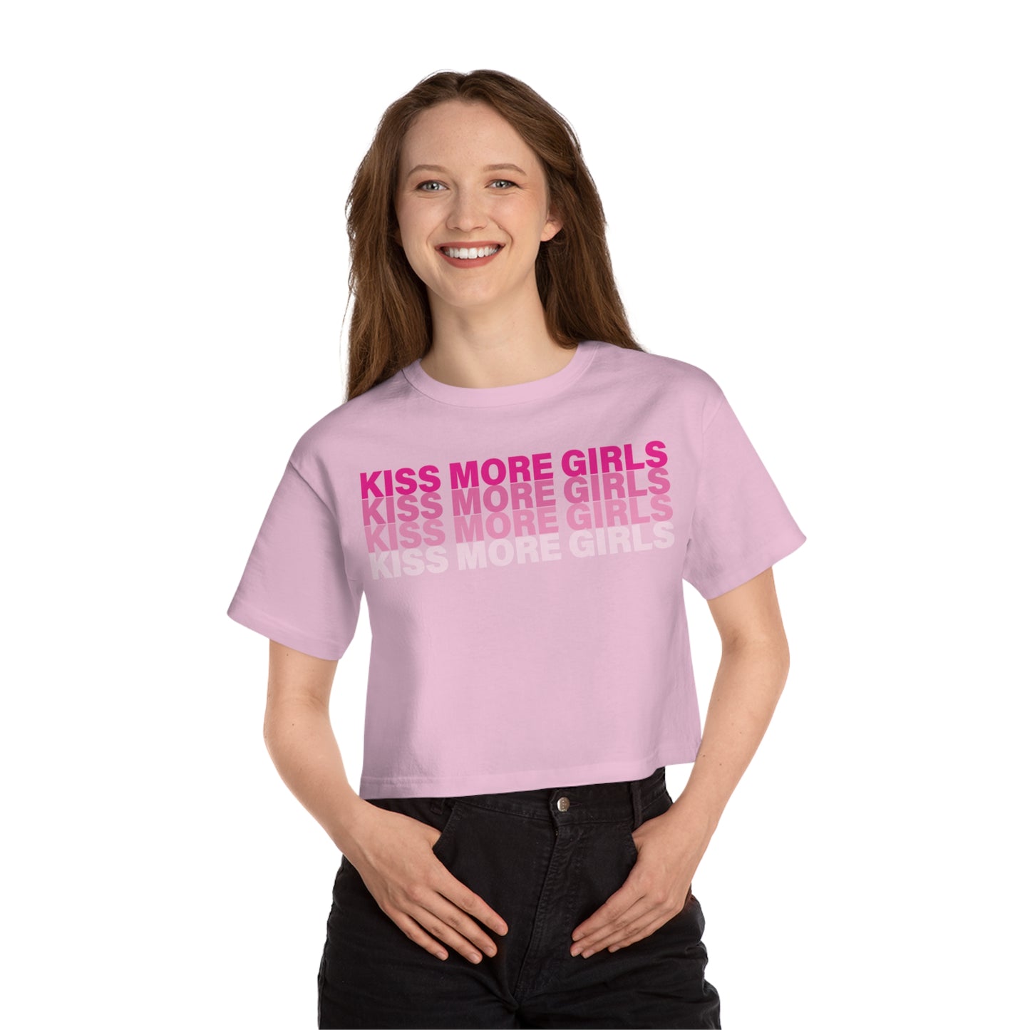 KISS MORE GIRLS CROPPED TEE