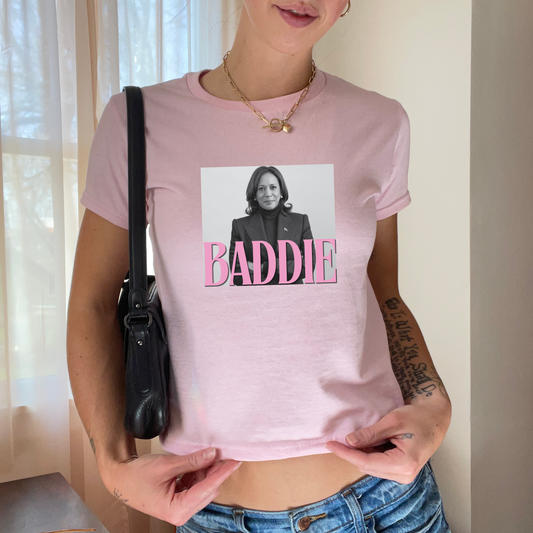 Kamala Is a Baddie Cropped Baby Tee