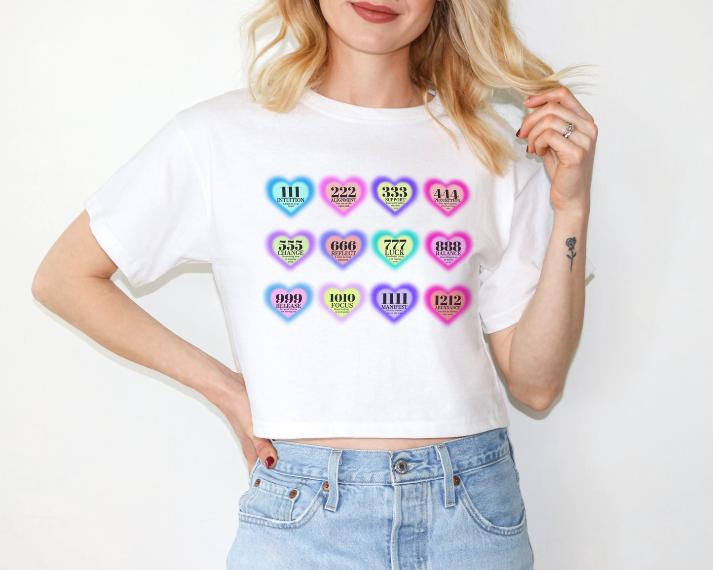 Angel Numbers Cropped T-Shirt